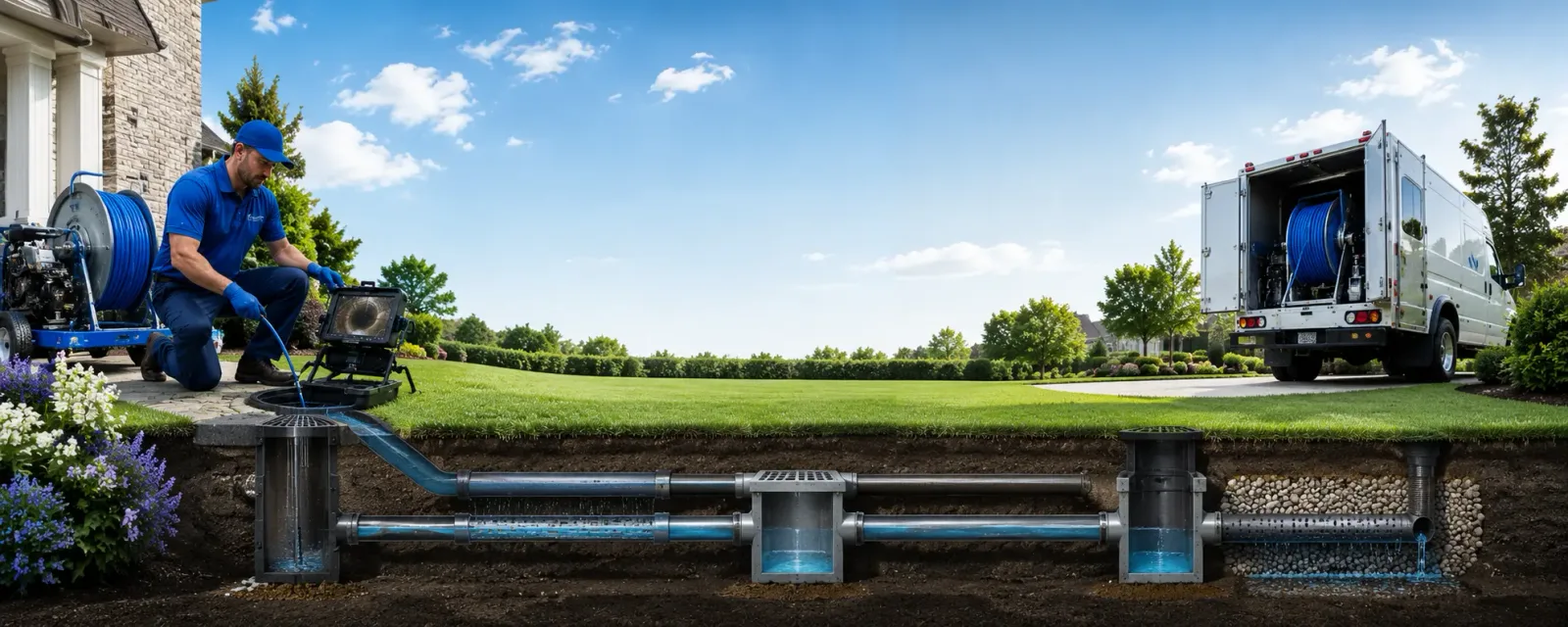 Outdoor drain cleaning information for Center, TX